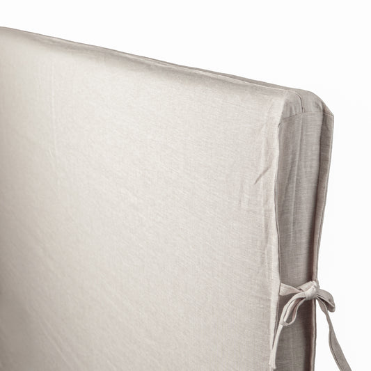 Respaldo de Cama - Modelo Funda con Amarras - Lino Florencia Natural