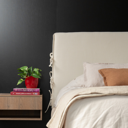 Respaldo de cama con funda - Modelo amarras - Tucuman crudo