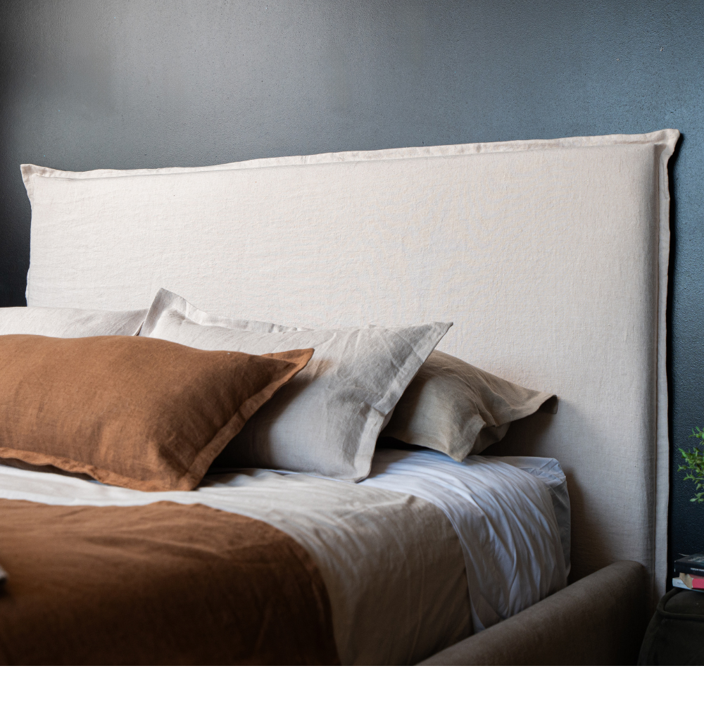 Respaldo de Cama con Funda Modelo - Pestaña -  Lino Isabel Natural