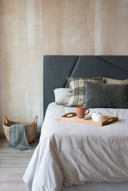 Respaldo de Cama - Modelo Zenit - Felpa Gris