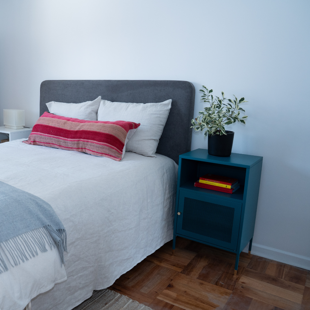 Respaldo de Cama - Modelo Curvo - Tela Velvet  Gris