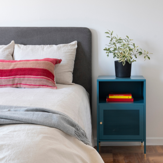 Respaldo de Cama - Modelo Curvo - Tela Velvet  Gris