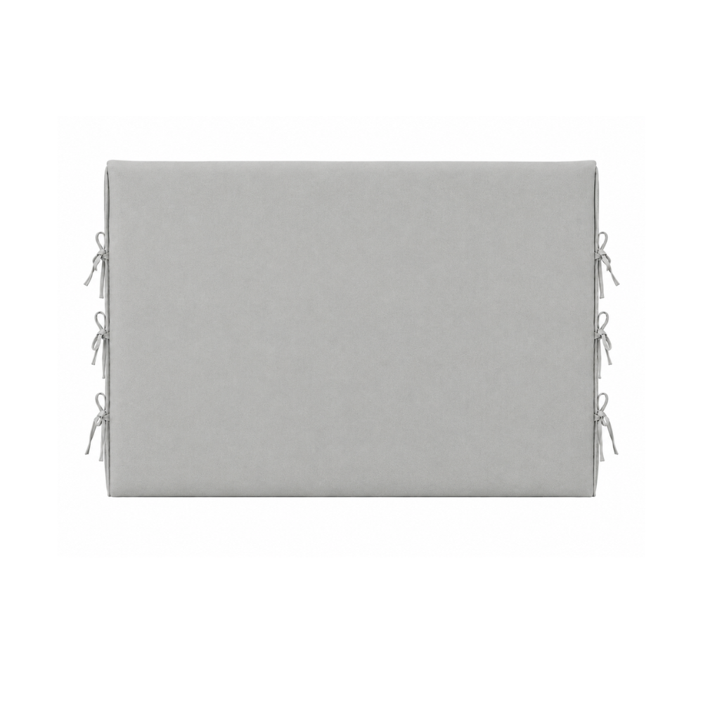 Respaldo de cama con funda - Modelo amarras - Calafate gris claro