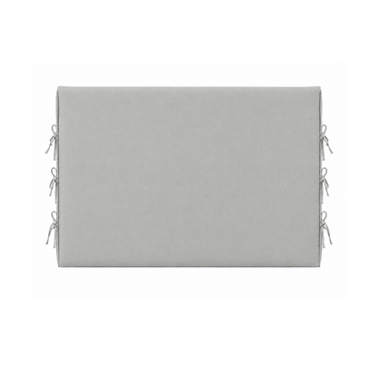 Respaldo de cama con funda - Modelo amarras - Calafate gris claro