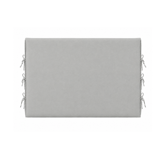 Respaldo de cama con funda - Modelo amarras - Calafate gris claro