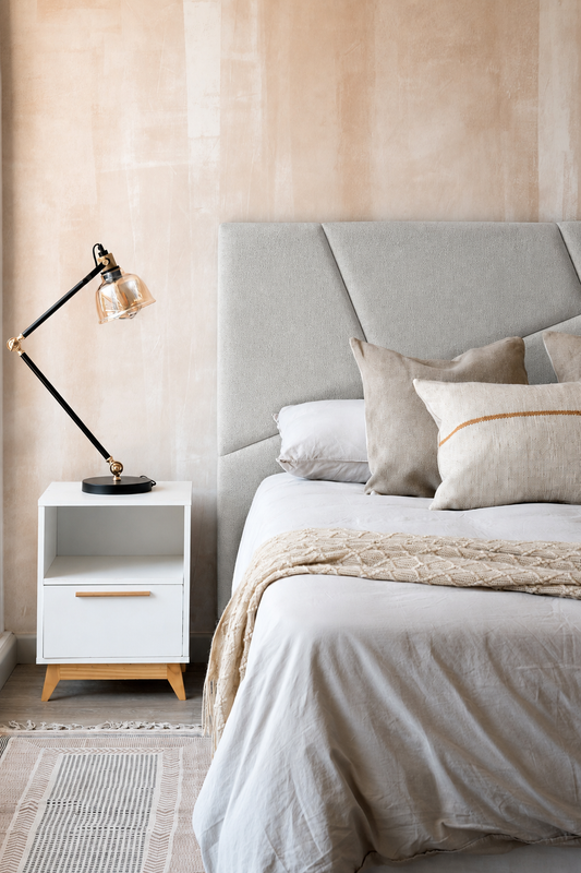 Respaldo de Cama - Modelo Cairo - Velvet Gris Perla