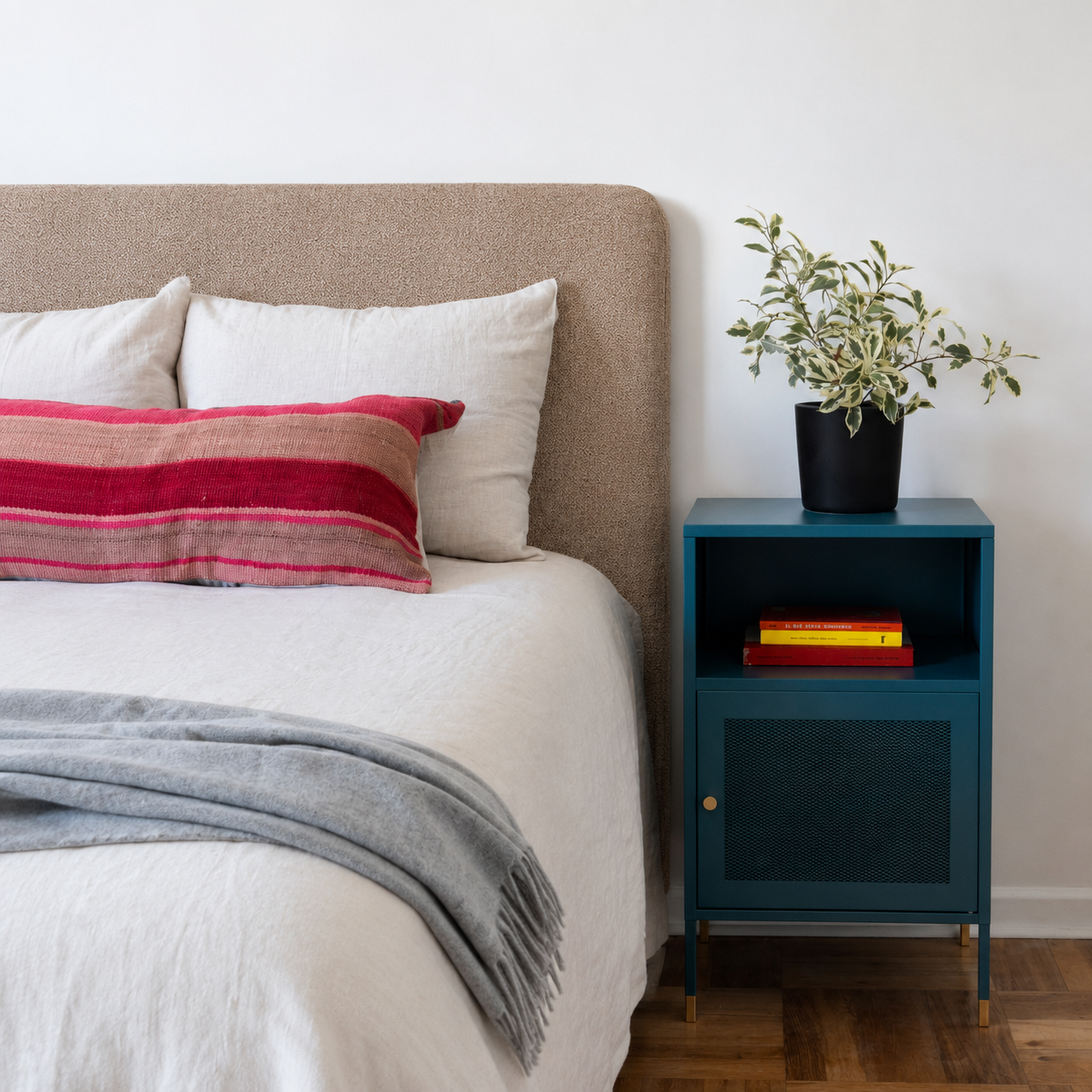 Respaldo de Cama - Modelo Curvo - Tela Velvet Camel