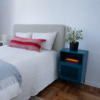 Respaldo de Cama - Modelo Curvo - Tela Velvet Gris Perla