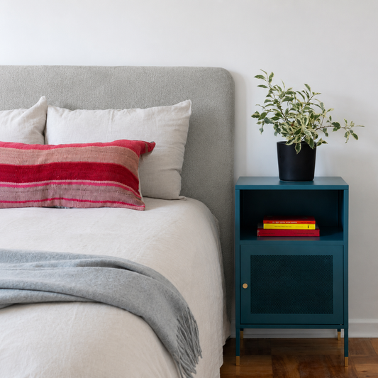 Respaldo de Cama - Modelo Curvo - Tela Velvet Gris Perla