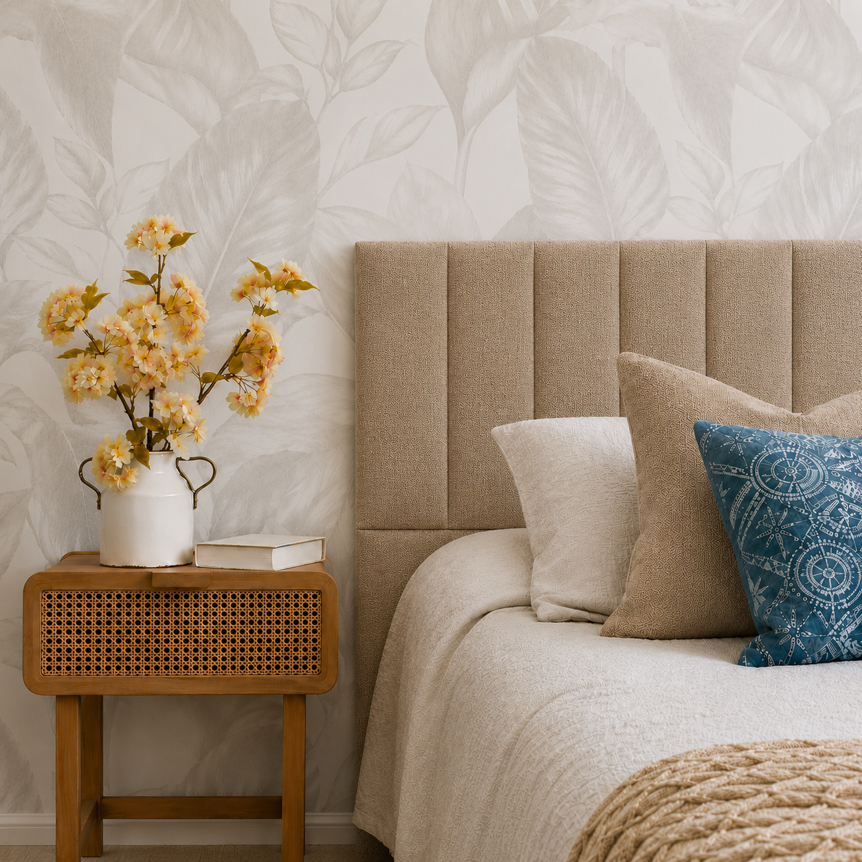 Respaldo de Cama - Modelo Tubular - Velvet Camel