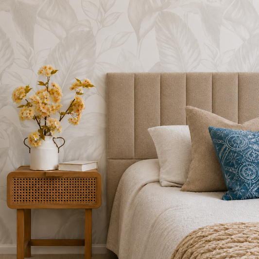 Respaldo de Cama - Modelo Tubular - Velvet Camel