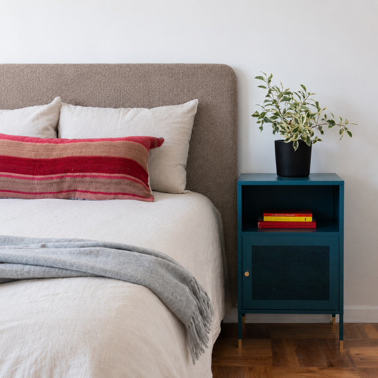 Respaldo de Cama - Modelo Curvo - Tela Velvet Taupe