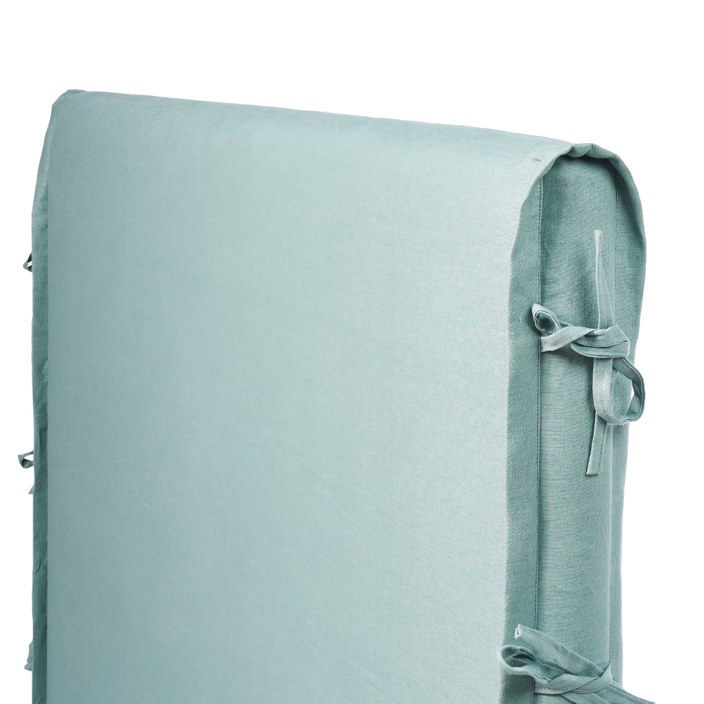 Respaldo de Cama - Modelo Funda con Amarras -  Lino Florencia Agua