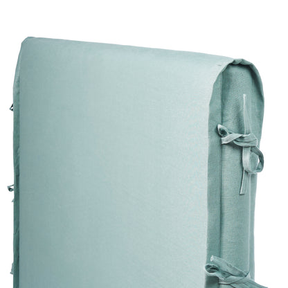 Respaldo de Cama - Modelo Funda con Amarras -  Lino Florencia Agua