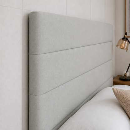 Respaldo de Cama - Modelo Rollos - Velvet Gris Perla