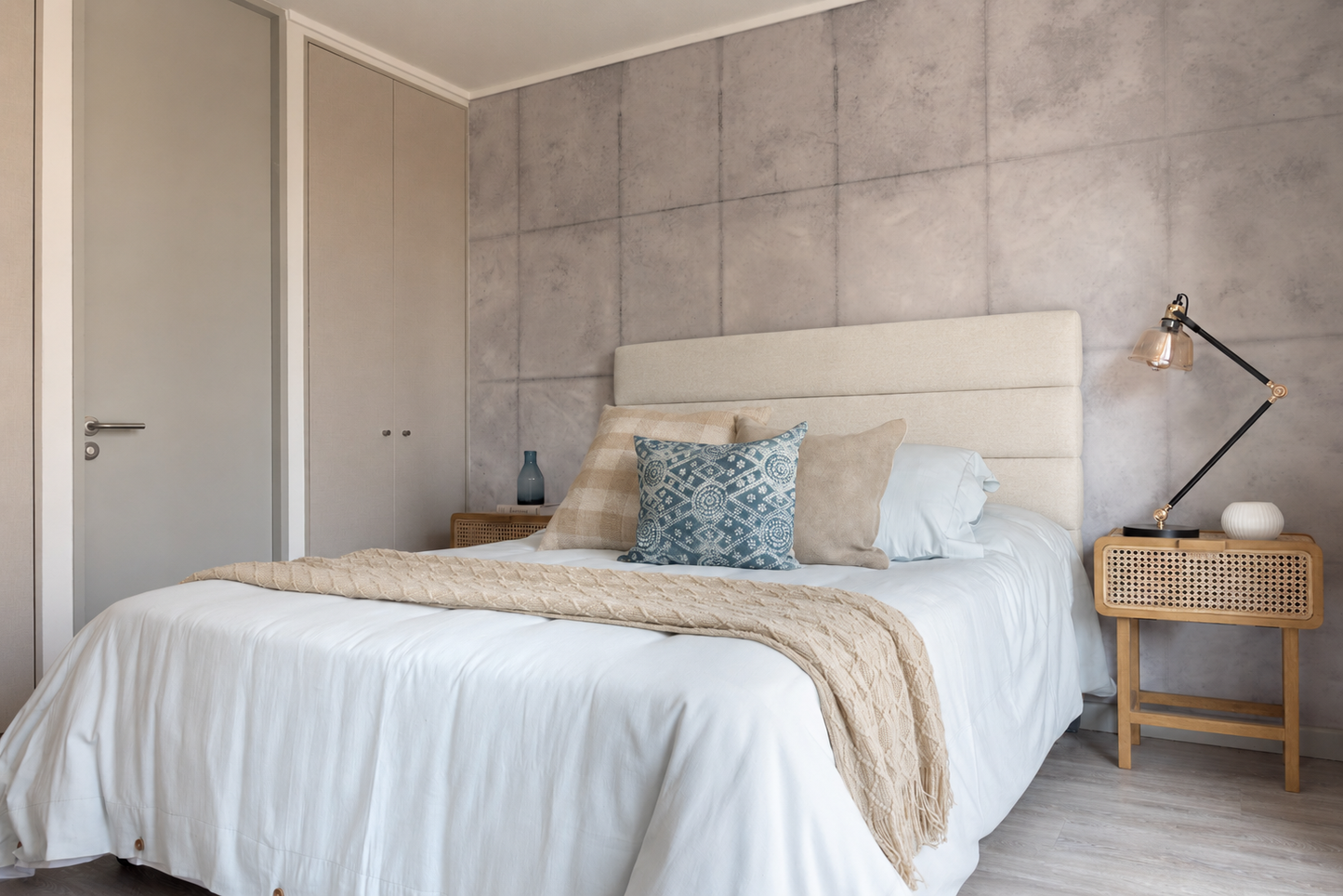 Respaldo de Cama - Modelo Rollos - Velvet Beige