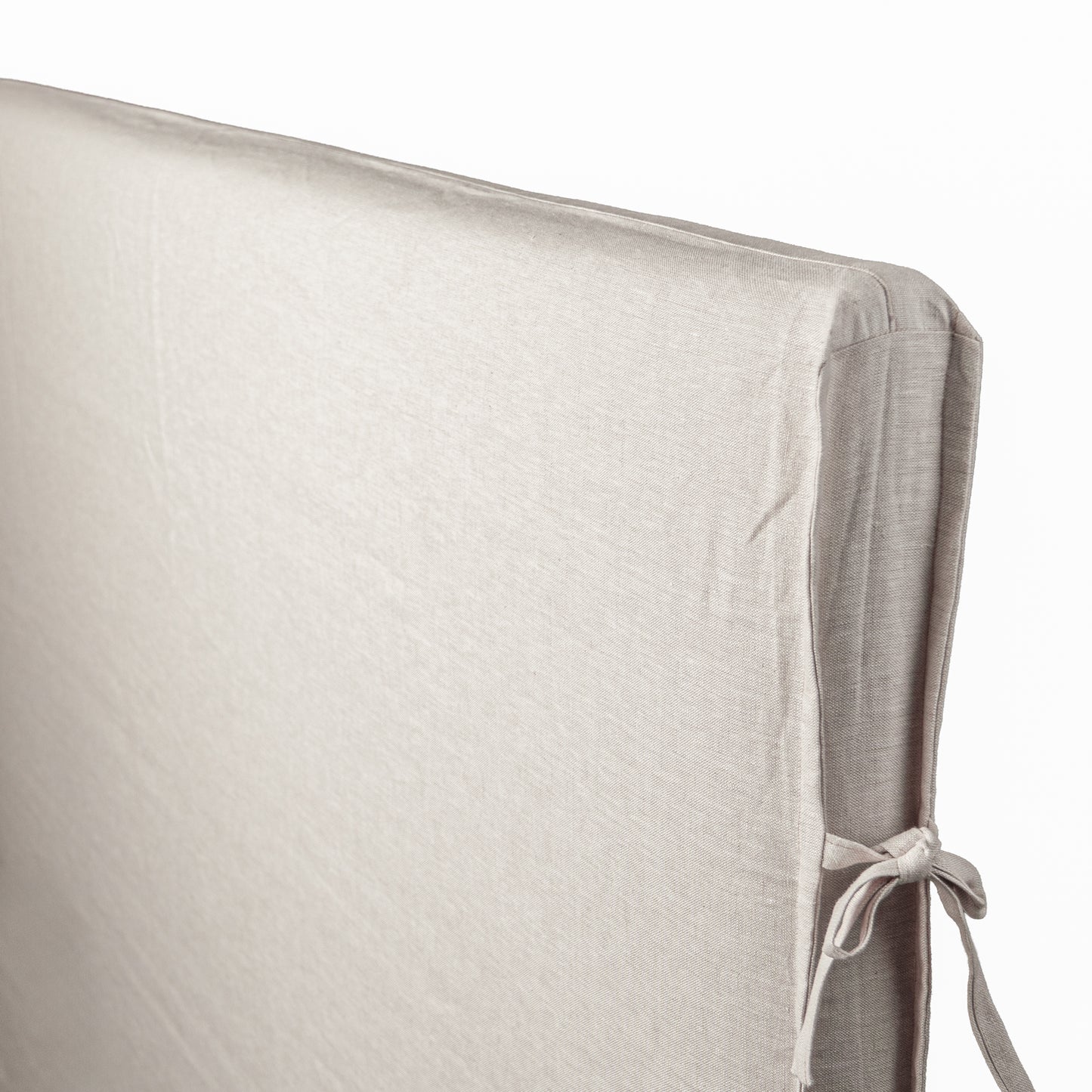 Respaldo de Cama - Modelo Funda con Amarras -  Lino Florencia Natural