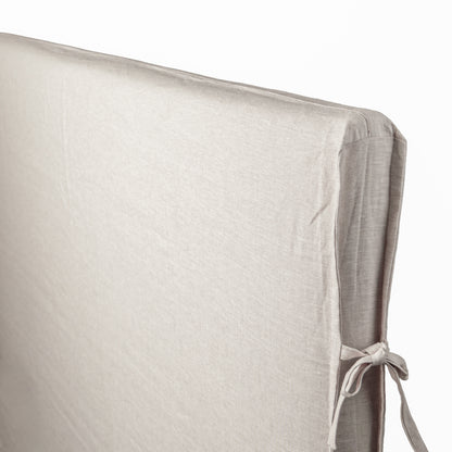 Respaldo de Cama - Modelo Funda con Amarras -  Lino Florencia Natural